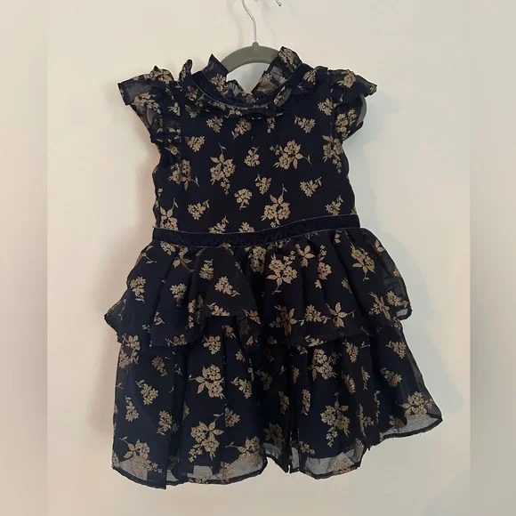 Janie and Jack the sparkle holiday dress 3T with matching hair bow